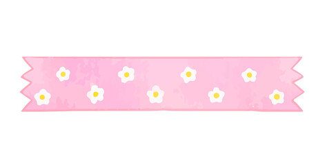 Watercolor cute pattern ribbon label element