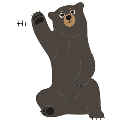 American Black Bear Single 36, vector illustration