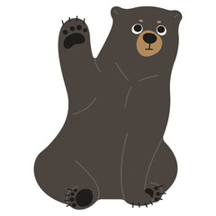 American Black Bear Single 39, vector illustration