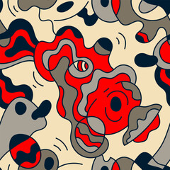 Seamless artwork with abstract colorful surreal pattern 