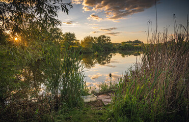 Obraz premium Spring evening landscape