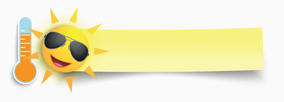 Paper Banner Funny Sun Hot