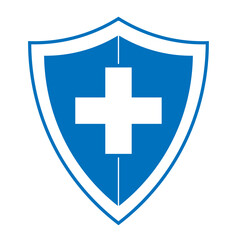 Immune system, medical shield icon in trendy flat style design