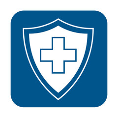Immune system, medical shield icon in trendy flat style design