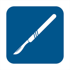 Medical scalpel icon. Hospital surgery knife sign illustration