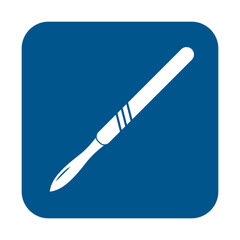 Medical scalpel icon. Hospital surgery knife sign illustration