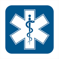 Medical sign star of life icon. Hospital ambulance star glyph style pictogram