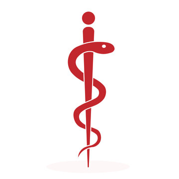 Medical sign snake icon. Hospital ambulance glyph style pictogram