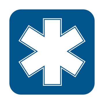 Medical sign star of life icon. Hospital ambulance star glyph style pictogram
