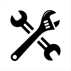 Simple spanners isolated on white background Icon for apps and websites