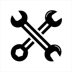 Simple spanners isolated on white background Icon for apps and websites