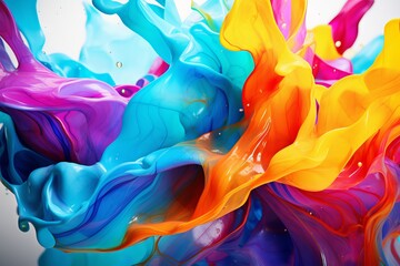 abstract flowing paint colorful for background. Generative AI
