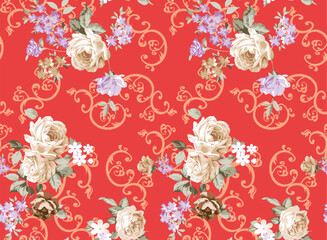 Textile and digital seamless pattern vector design 