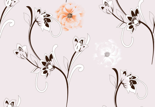 Textile and digital seamless pattern floral vector design 