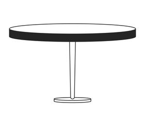Small wooden table flat monochrome isolated vector object. Exclusive furniture. Editable black and white line art drawing. Simple outline spot illustration for web graphic design