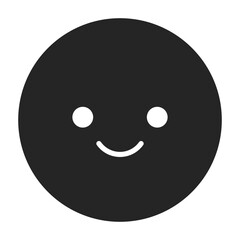 Cute face emotion emoticon flat monochrome isolated vector object. Editable black and white line art drawing. Simple outline spot illustration for web graphic design