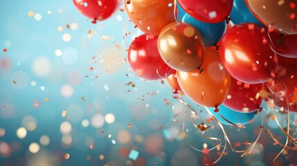 Balloons and happy new year concept party celebration background.