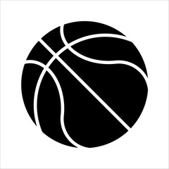 Naklejka premium basketball icon in line style and flat style, vector illustration on white background
