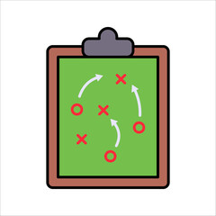 soccer tactics icon, game success strategy in football, scheme play, vector illustration on white background	