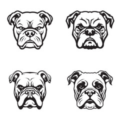 Set of logos with Bulldog on a white background