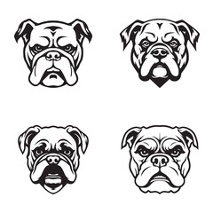 Set of logos with Bulldog on a white background