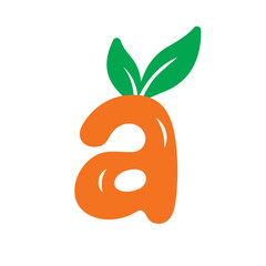 A letter fresh fruit juice orange logo