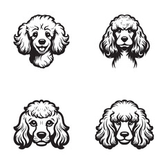 Set of logos with Poodle on a white background