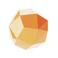 3d element abstract polygon ball golden geometric shape. Realistic glossy luxury template decorative design illustration. Minimalist bright volumed mockup isolated transparent png