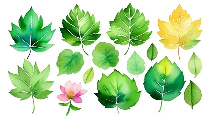 Leaves watercolor, generative AI