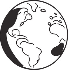 eco earth planet icon doodle black circle of globe world environment day hand draw outline logo concept  vector illustration 