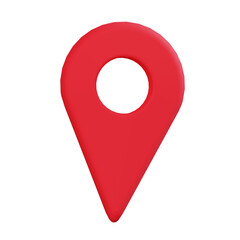 Red Pin Map 3D Icon