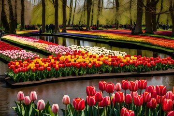 tulips in the garden AI generated