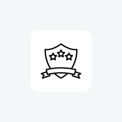 Star shield, protection, badge, star Vector Line Icon
