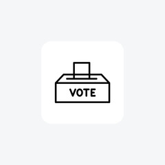 Ballot paper Stamp, Stamp, Democracy Vector Line Icon