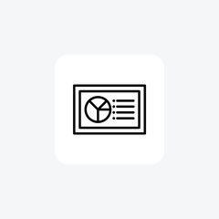 Election Result, Pie Chart Vector Line Icon