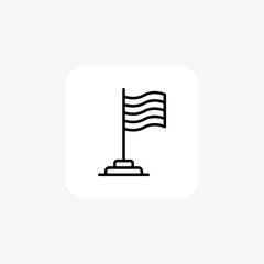 Flag, pole, rainbows Flag Vector Line Icon