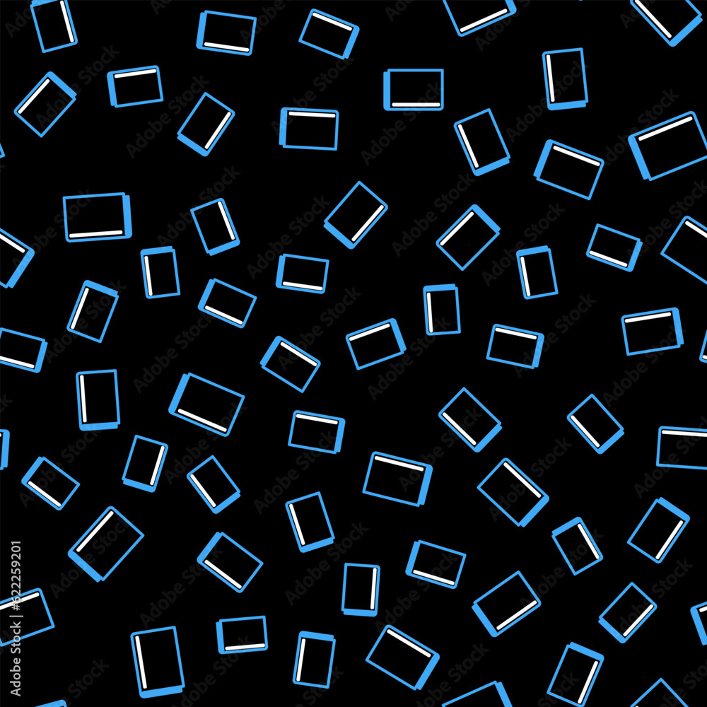 Poster line book icon isolated seamless pattern on black background. vector