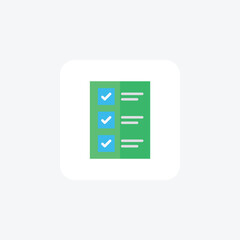 Ballot paper, checklist, paper, list Vector Flat Icon