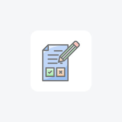 Edit file, tick mark, cross, pencil Vector Awesome Fill Icon