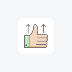 Like, hand, done, thumbsup Vector Awesome Fill Icon