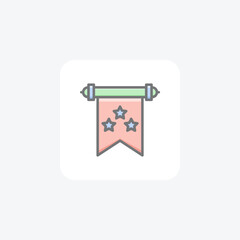 Star scroll paper, royal, scroll, paper Vector Awesome Fill Icon