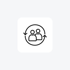 Refreshing Users Hr, Human Resource Vector Line Icon