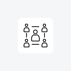Group Of Workers Hr, Human Resource Vector Line Icon