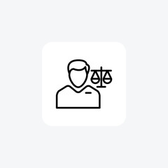 Worker Justice Hr, Human Resource Vector Line Icon
