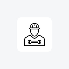 Plumber  Hr, Human Resource Vector Line Icon