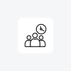 Workers Shift Time Hr, Human Resource Vector Line Icon