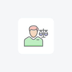 Worker Justice Hr, Human Resource Vector Flat Icon