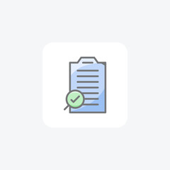 Clipboard With Tick Mark Hr, Human Resource Vector Flat Icon
