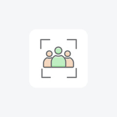 Users In Frame Hr, Human Resource Vector Flat Icon