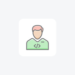 Programmer Hr, Human Resource Vector Flat Icon